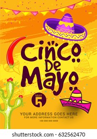 Illustration Of Cinco De Mayo Celebration Background.