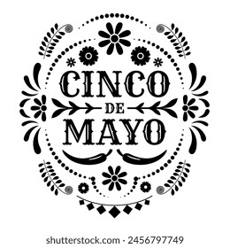 An illustration of Cinco de Mayo federal holiday in Mexico. Greeting card and poster design. Stock illustration