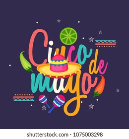 Illustration Of Cinco De Mayo Greeting Card Background.