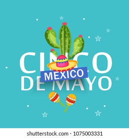 Illustration Of Cinco De Mayo Greeting Card Background.