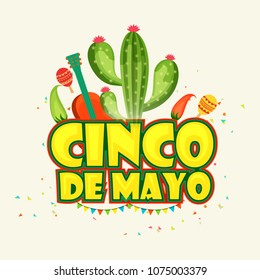 Illustration Of Cinco De Mayo Greeting Card Background.