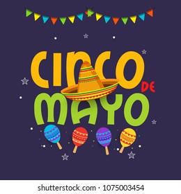 Illustration Of Cinco De Mayo Greeting Card Background.