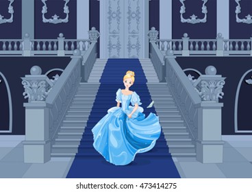 Illustration of Cinderella runs away