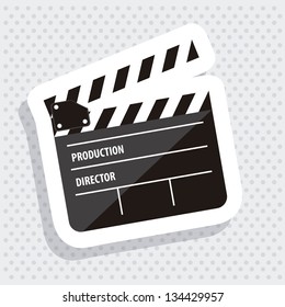 Illustration of cine icon, slate of director Film, vector illustration