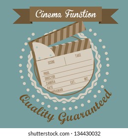 Illustration of cine icon, slate of director Film, vector illustration