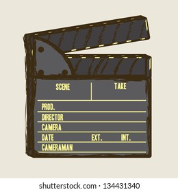 Illustration of cine icon, slate of director Film, vector illustration