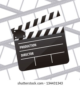 Illustration of cine icon, slate of director Film, vector illustration