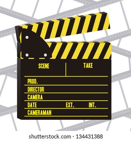 Illustration of cine icon, slate of director Film, vector illustration