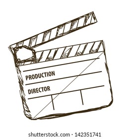 Illustration of cine icon, slate of director Film, vector illustration