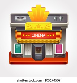 Illustration of cinema theater or movie house.