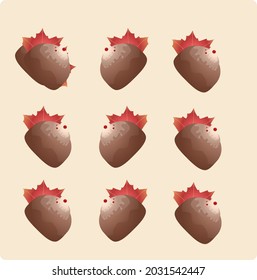 Illustration of cinnamon and maple leaf buns, fall buns