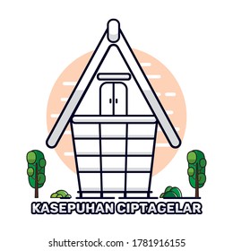 
Illustration of Cipta Gelar Famous building to commemorate ancestral culture in West Java Indonesia