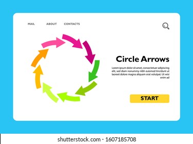 Illustration of circle arrows. Rotation, flow, circulation, direction. Process concept. Can be used for topics like process, presentation, direction
