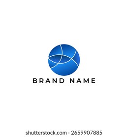 ILLUSTRATION CIRCLE BALL BLUE GRADIENT COLOR. LOGO ICON TEMPLATE SIMPLE DESIGN ELEMENT VECTOR
