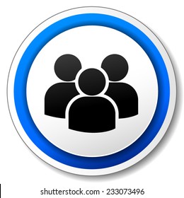 illustration of circle blue icon for peoples