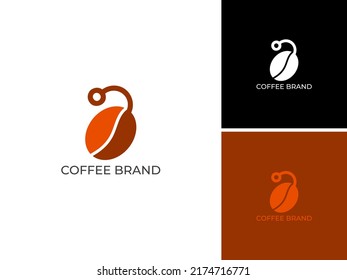 ILLUSTRATION CIRCLE COFFEE BEAN LOGO DESIGN VECTOR GOOD FOR COFFEE SHOP, BRAND COFFEE