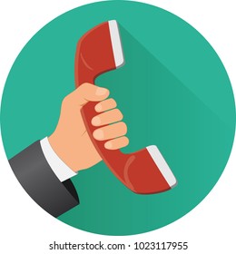 Illustration of circle flat phone icon concept