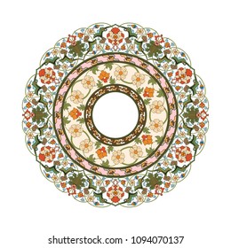 The illustration of circle floral pattern 
