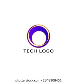 ILLUSTRATION CIRCLE GRADIENT PURPLE COLOR TECH LOGO ICON TEMPLATE SIMPLE DESIGN ELEMENT VECTOR