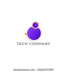 ILLUSTRATION CIRCLE GRADIENT PURPLE ORANGE COLOR  TECH LOGO ICON TEMPLATE SIMPLE DESIGN ELEMENT VECTOR