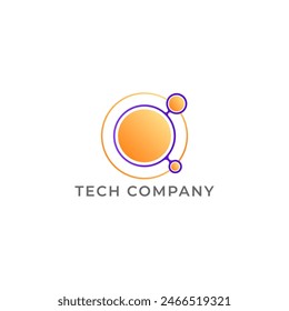 ILLUSTRATION CIRCLE GRADIENT PURPLE ORANGE COLOR  TECH LOGO ICON TEMPLATE SIMPLE DESIGN ELEMENT VECTOR