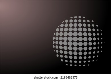 Illustration of circle with gray dots on black background.