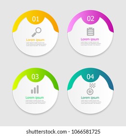 illustration of circle infographic elements layout 4 steps vector background