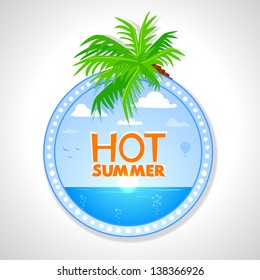 illustration circle label summer