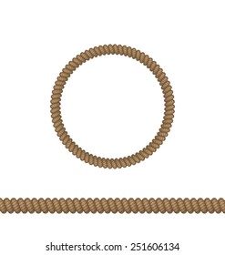 Illustration circle and line rope elements isolated on white background - vector