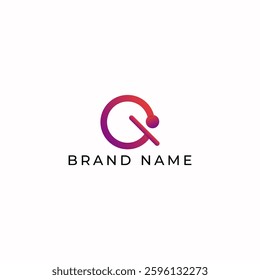 ILLUSTRATION CIRCLE ORANGE PURPLE GRADIENT COLOR. TECH LOGO ICON TEMPLATE SIMPLE DESIGN ELEMENT VECTOR