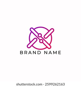 ILLUSTRATION CIRCLE ORANGE PURPLE GRADIENT COLOR. TECH LOGO ICON TEMPLATE SIMPLE DESIGN ELEMENT VECTOR