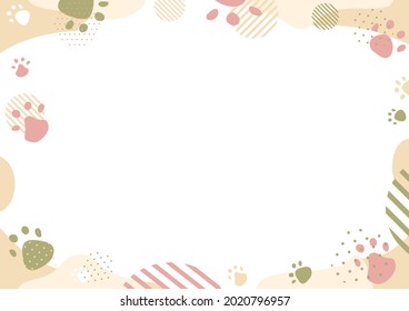 illustration of circle  pattern and paw print frame