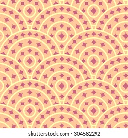 Illustration of Circle With Ruby Shape Vector Seamless Pattern. You can find fully worked patterns in swatches library