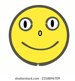 illustration of circle shape smiley face
