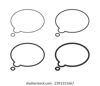 Illustration of a circle speech bubble. image set.