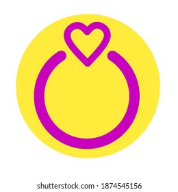 illustration of a circle wedding ring and heart symbol