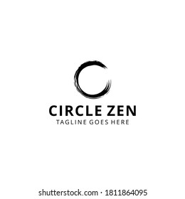 Illustration circle zen vector circle brush strokes for frames, icons, banner design elements. 