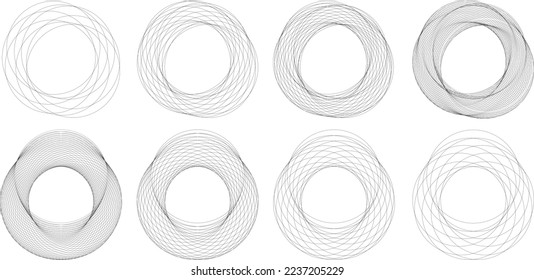Illustration mit Kreisen. Schwarz-Weiß-Vektorgrafik. Kreismuster. Abstraktionsring.