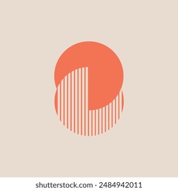 illustration of circles and lines on the beige background for logo, banner, cover