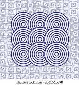 Patrón de círculos de ilustración sobre fondo azul.