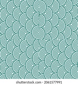 Illustration circles pattern on ocean background.