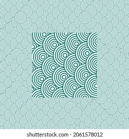 Illustration circles pattern on ocean background.