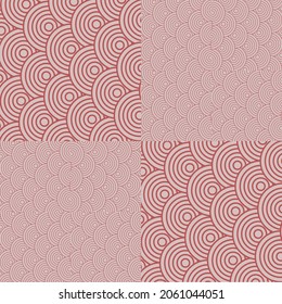 Illustration circles pattern on pink background.