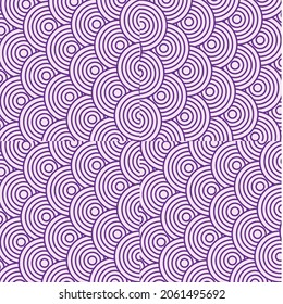 Illustration circles pattern on purple background.