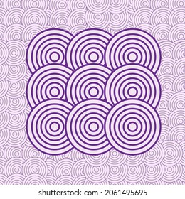 Patrón de círculos de ilustración sobre fondo morado.