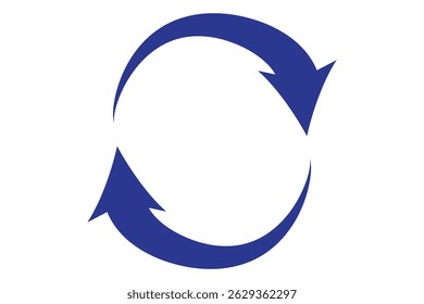 ilustración de una flecha circular o reciclar. trazo, relleno, óptico 3d EPS 10