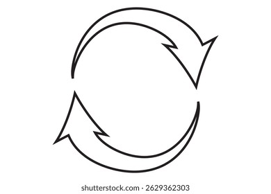 illustration of a circular arrow or recycle. stroke, fill, 3d optical EPS 10
