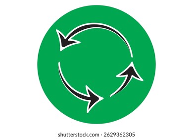 ilustración de una flecha circular o reciclar. trazo, relleno, óptico 3d EPS 10