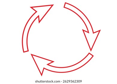 ilustración de una flecha circular o reciclar. trazo, relleno, óptico 3d EPS 10