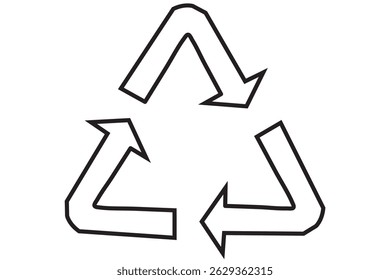 illustration of a circular arrow or recycle. stroke, fill, 3d optical EPS 10